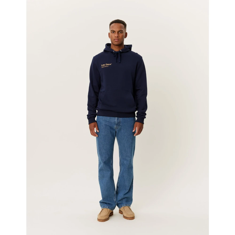 Les Deux Broody Hoodie Blue Heren