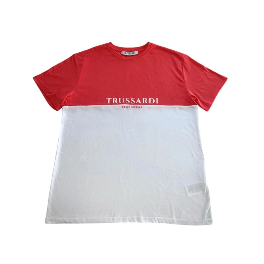 Trussardi Uomo Multicolor - Magliette In Cotone Bianca Da Mare - Tops - E -Xl