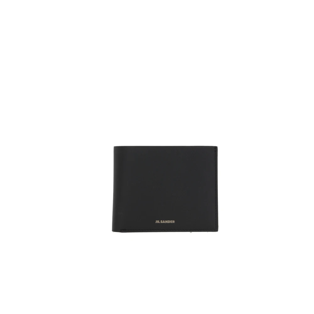 Jil Sander Zwarte leren billfold portemonnee Black Heren