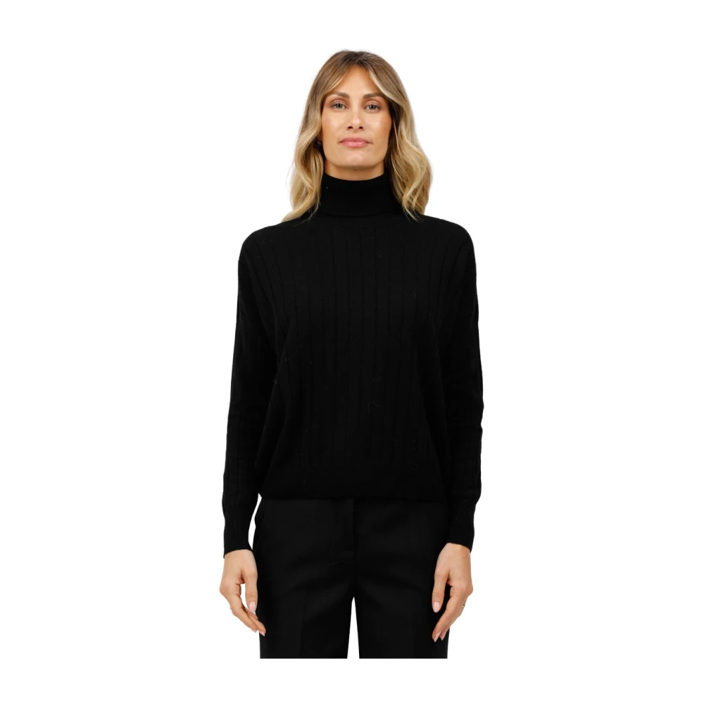 Gran Sasso Tricot coltrui met platte kraag Black Dames