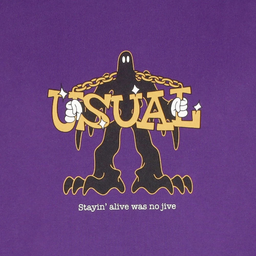 Usual Paarse Jive Hoodie Sweatshirt met Kangaroo Zak Purple Heren