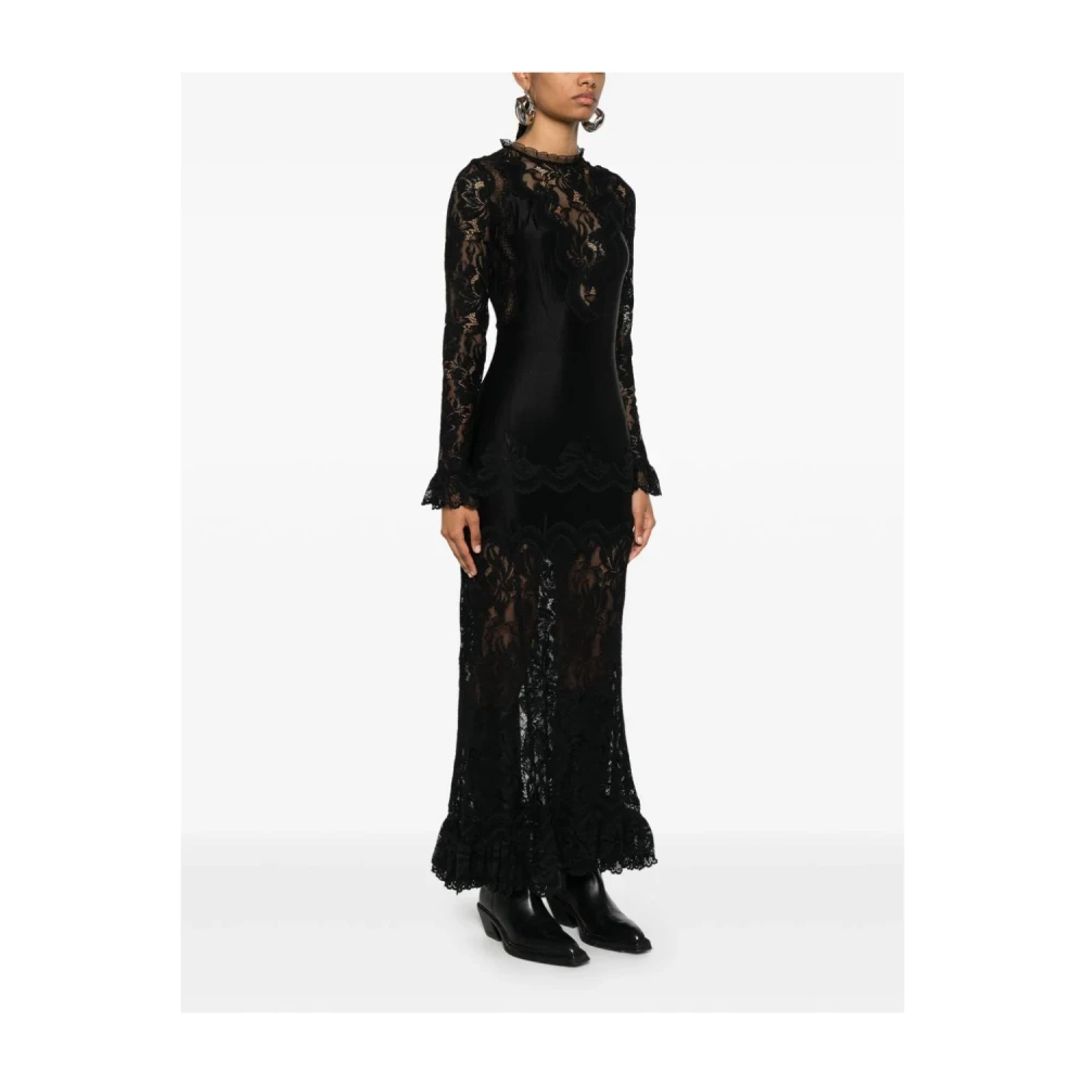 Paco Rabanne Zwarte Lange Jurk Elegante Stijl Black Dames