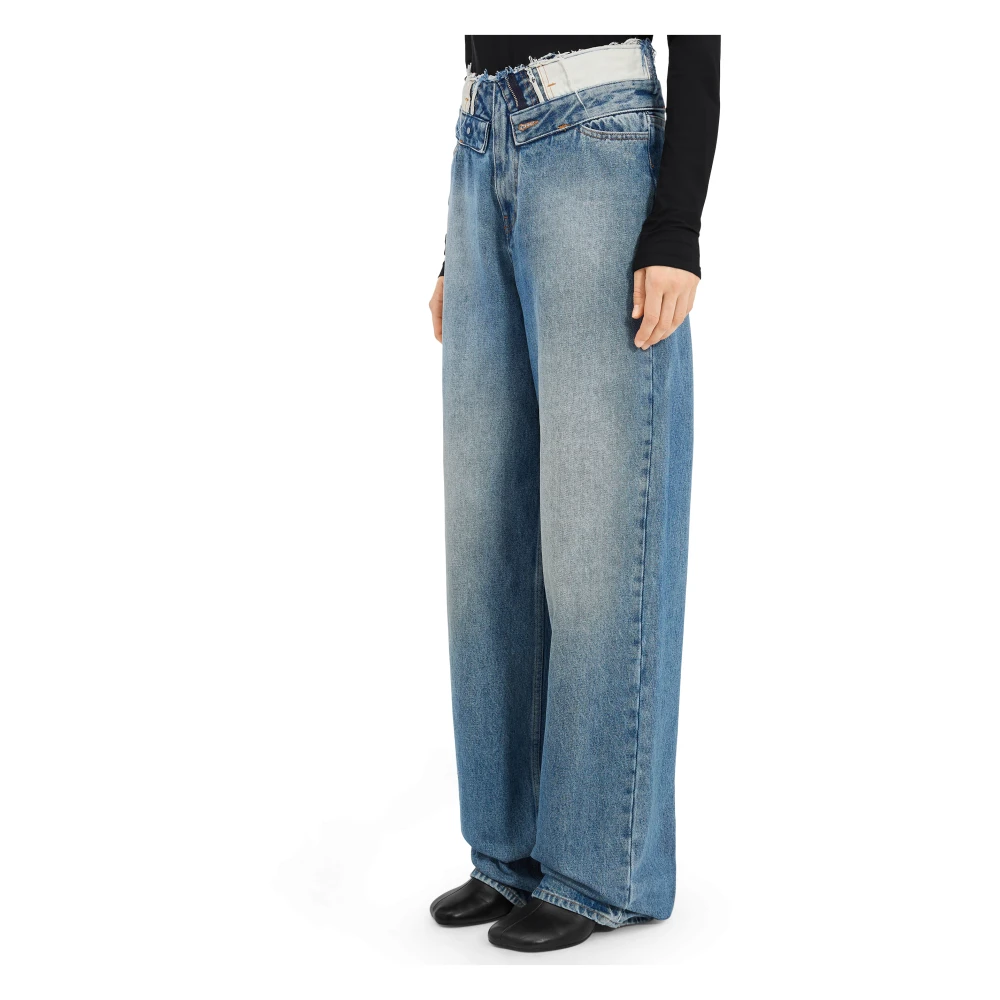 Mm6 Maison Margiela Women's Blue 5 Pockets Trousers - Straight Fit Jeans - W28 - Jeans