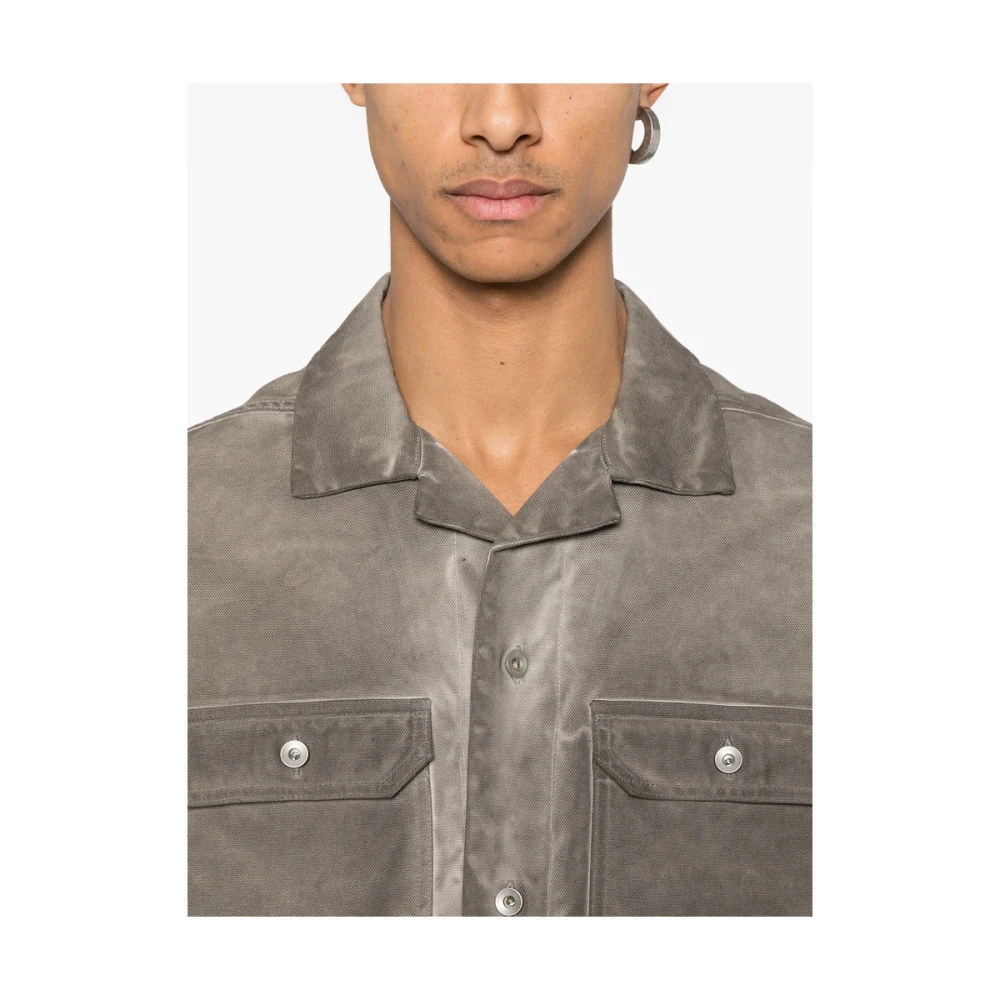 Rick Owens Donkere Schaduw Shirt Gunmetal Grijs Gray Heren