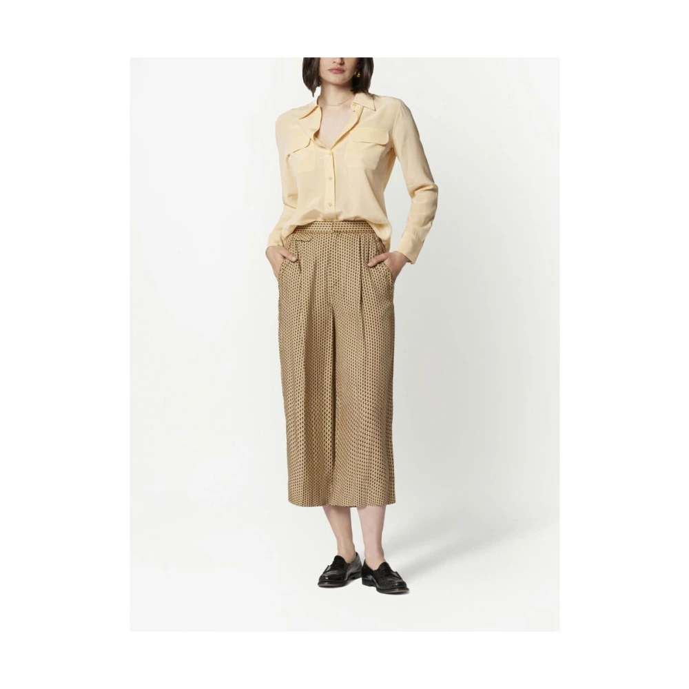 Equipment Zijden Klassieke Kraag Shirt Beige Dames