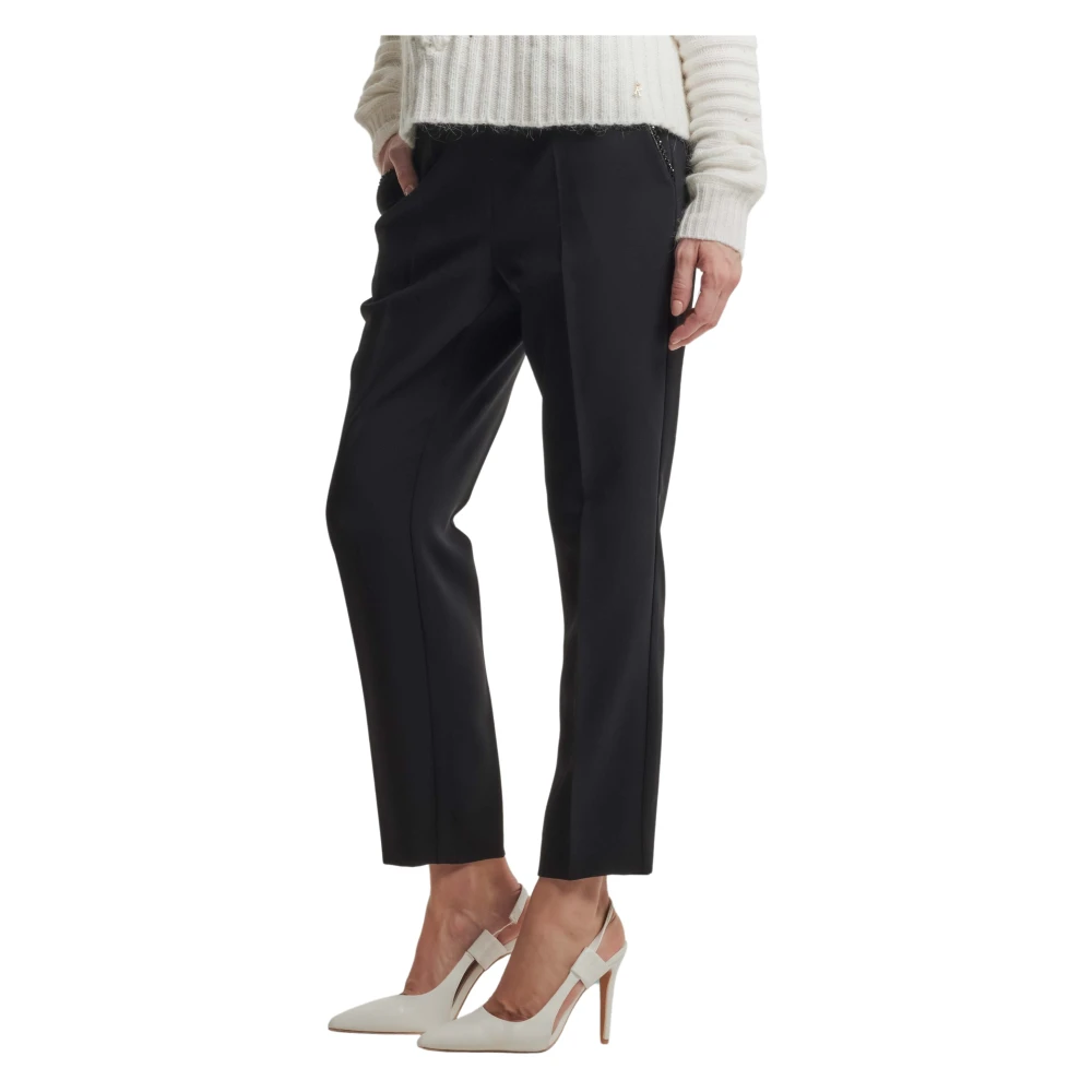 Kocca Elegante broek met glanzende details Black Dames
