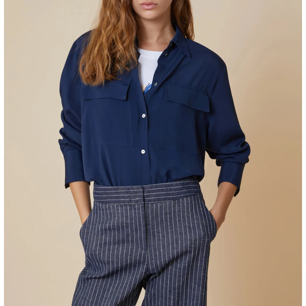 Pennyblack Crepe de Chine Blouse Indugi Blue Dames