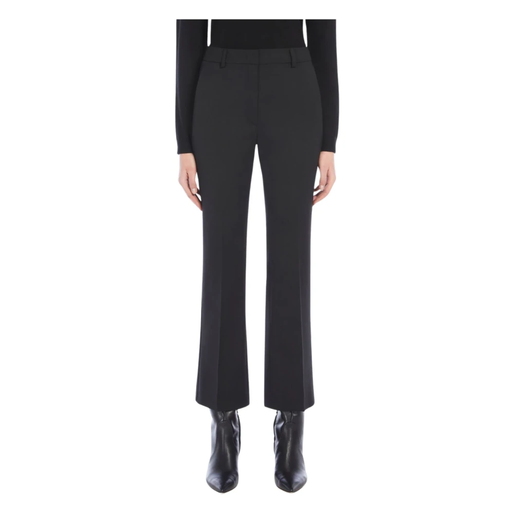 Max Mara Weekend Zwarte wollen rechte broek Black Dames