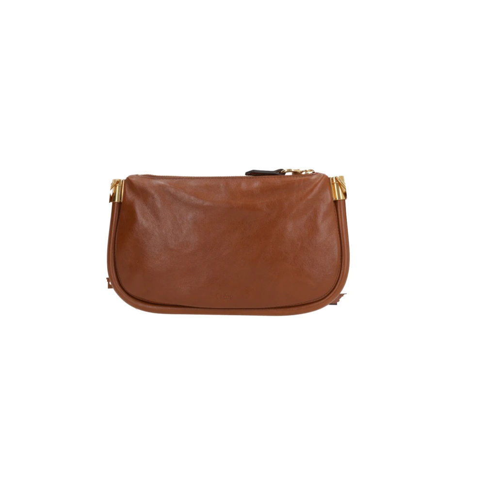Chloé Klei Leren Handtas met Gouden Hardware Brown Dames