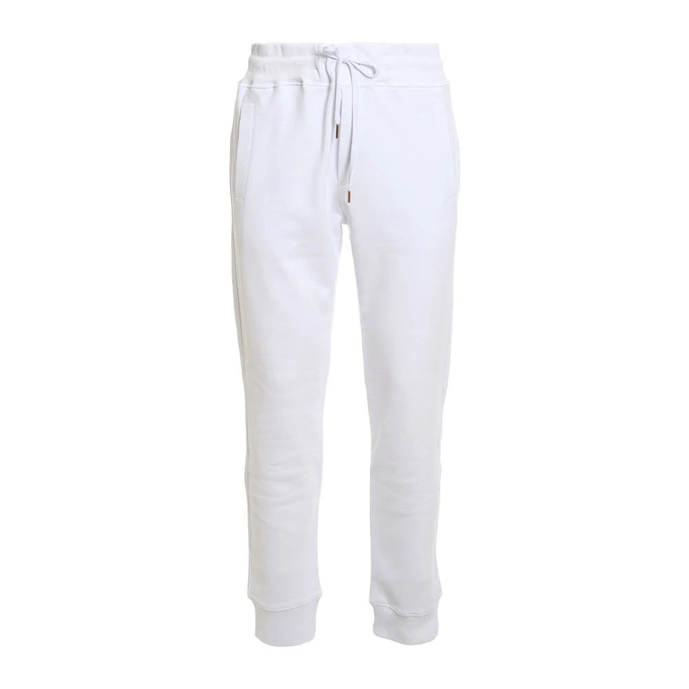 Versace Jeans Couture Witte Katoenen Broek met Logodetail White Heren