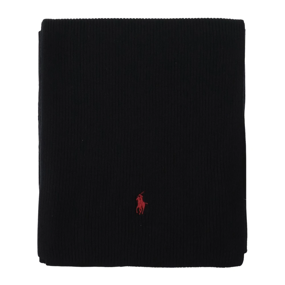 Polo Ralph Lauren Zwart Wol Logo Sjaal Black Heren