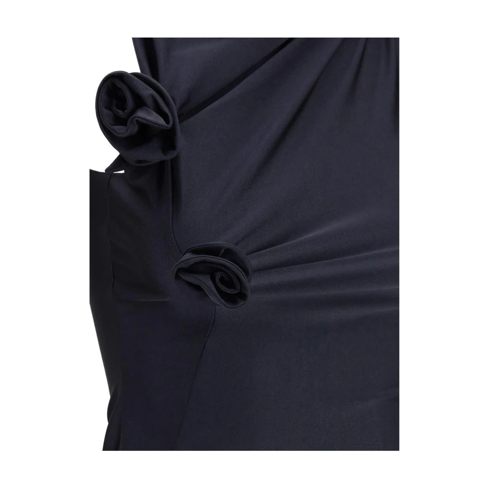 Coperni Bloemig Asymmetrisch Kort Jurkje Black Dames