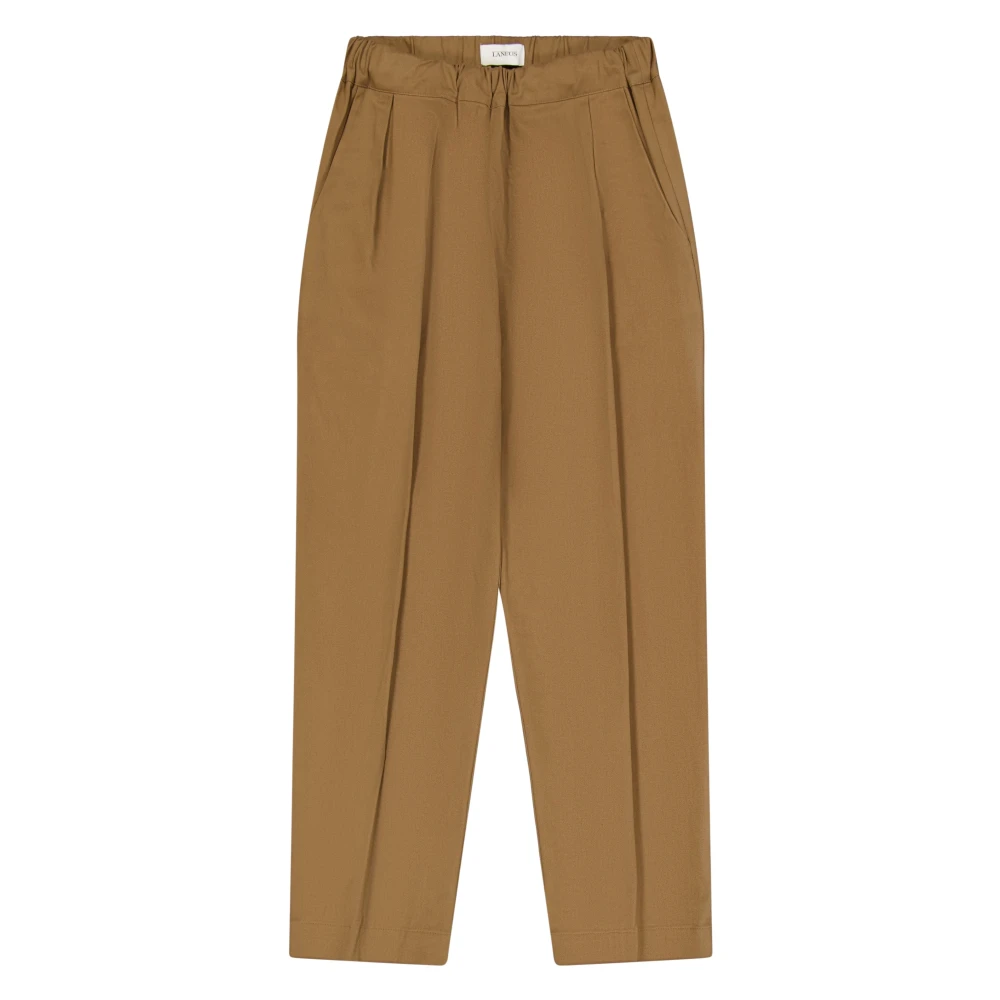 Laneus Wijde Pijp Dubbele Plooi Broek Brown Heren