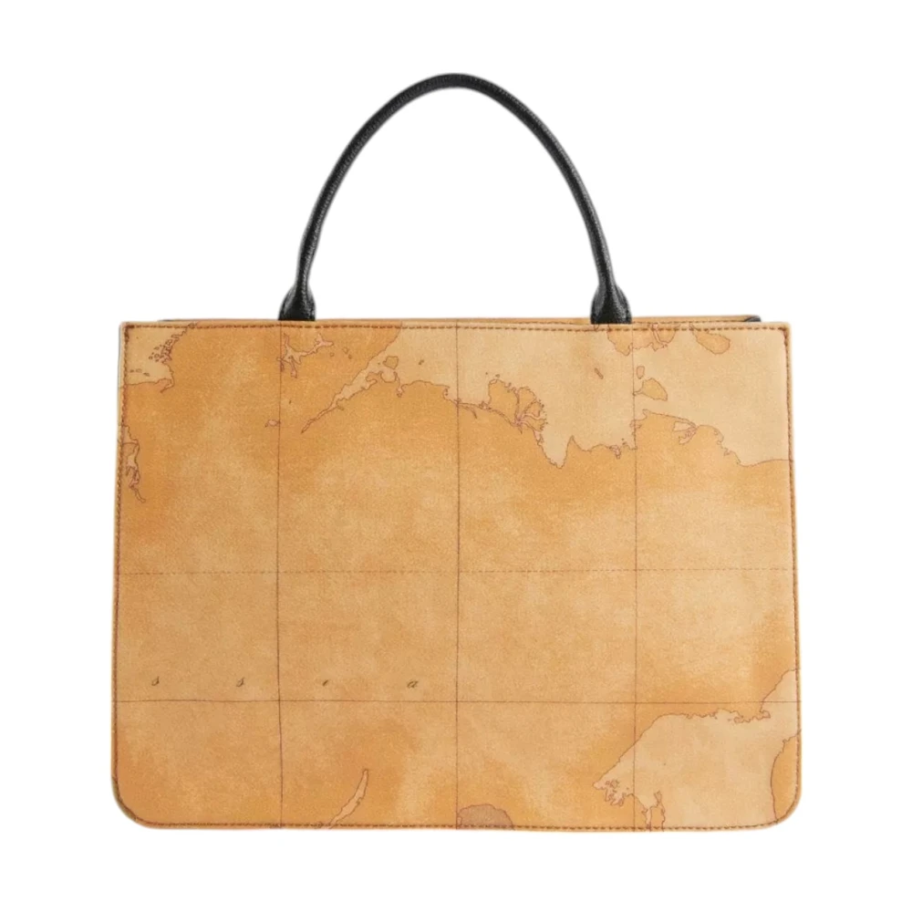Alviero Martini 1a Classe Elegante zwarte Geo Classic handtas Beige Dames