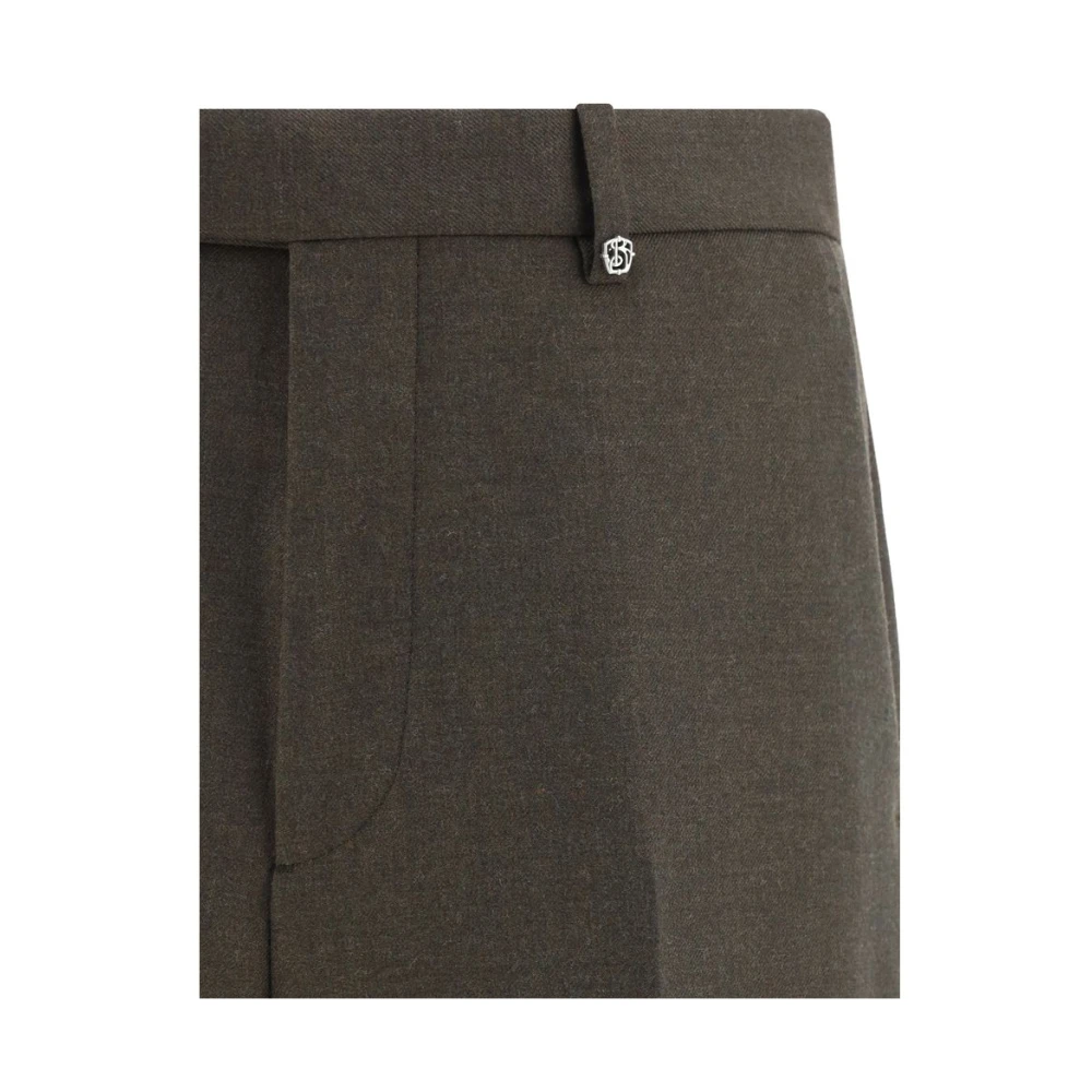 Burberry Melange Wollen Broek met Zakken Brown Heren