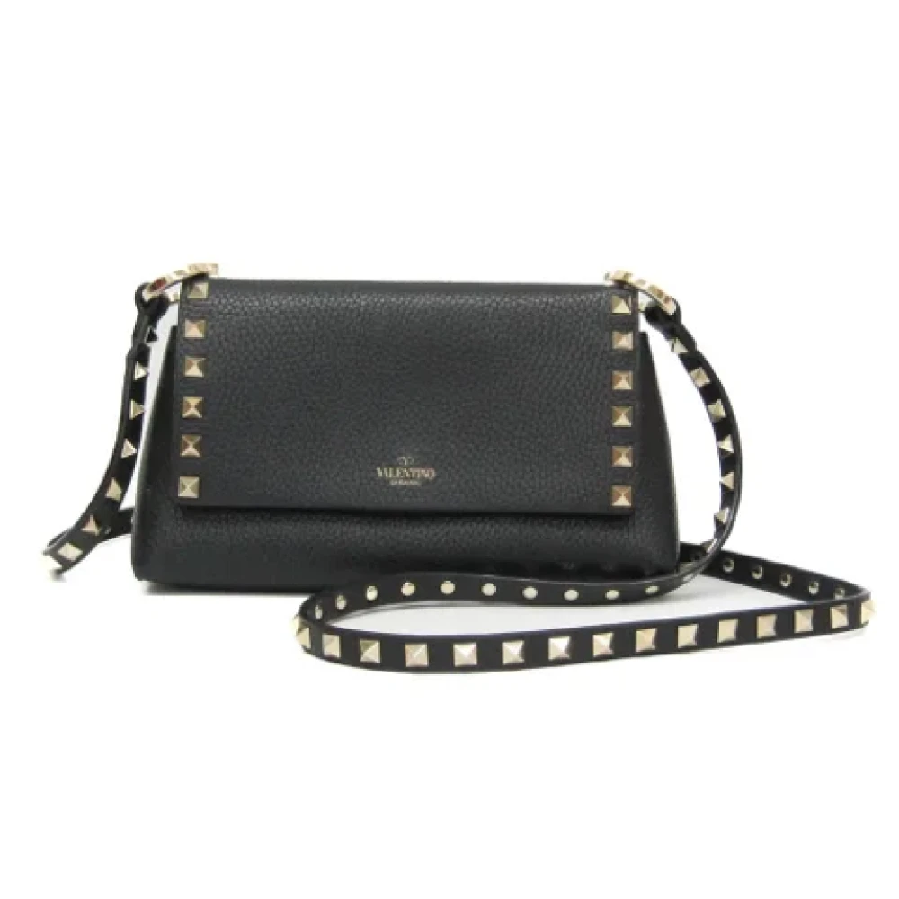 Valentino Vintage Pre-owned Leather shoulder-bags Black Dames