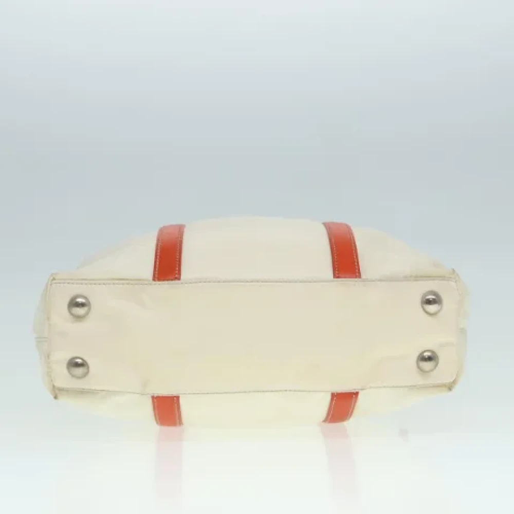 Prada Vintage Pre-owned Nylon handbags Beige Dames