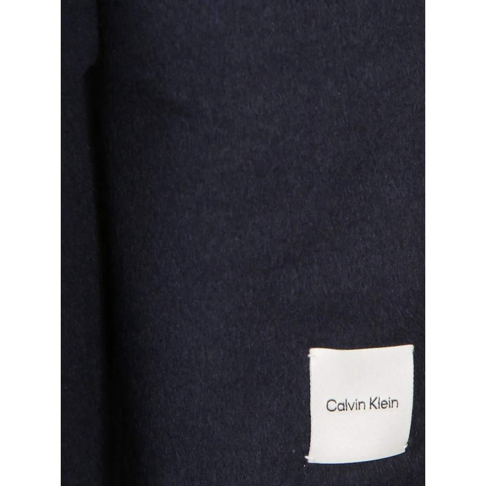 Calvin Klein Blauwe Wollen Jas Blue Heren