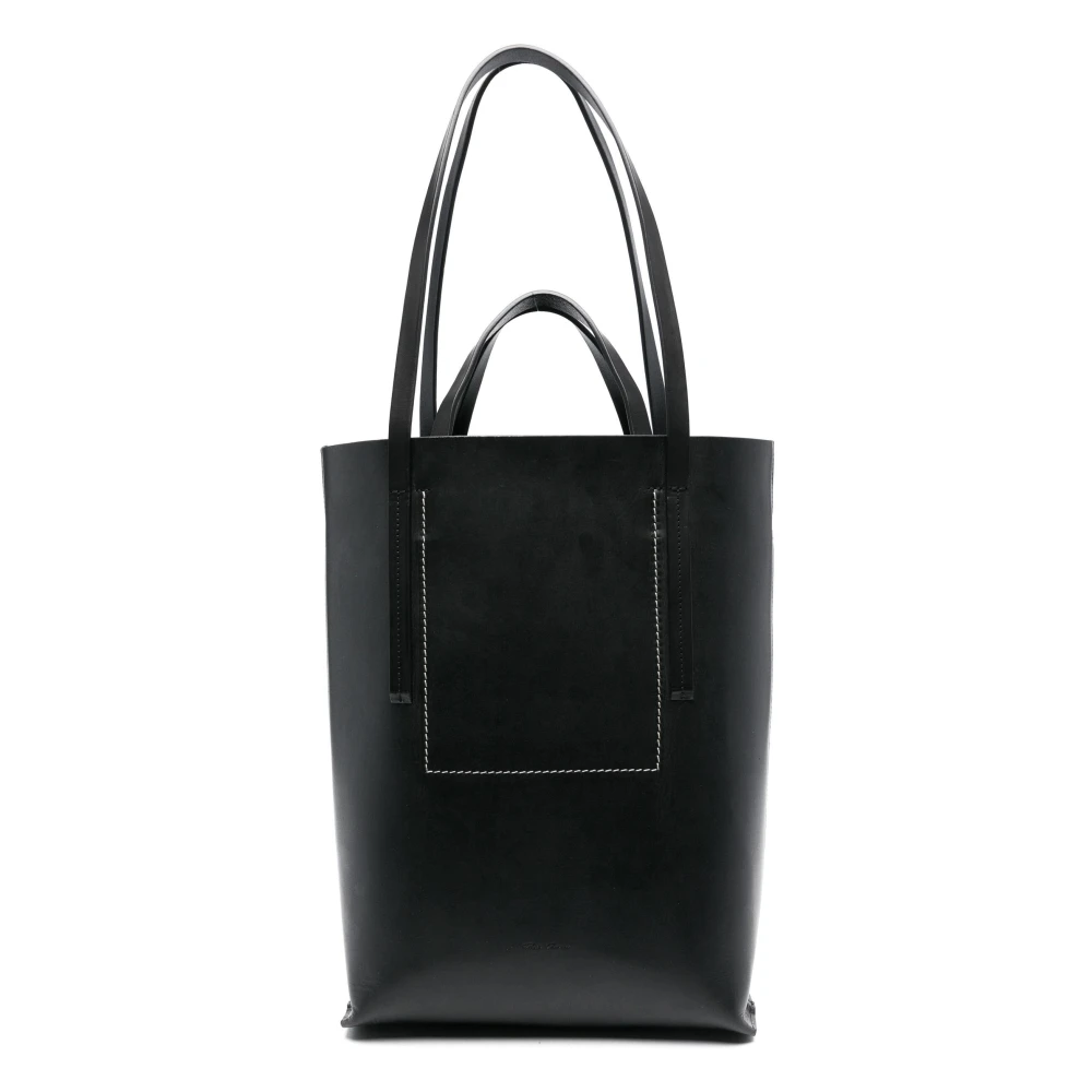 Rick Owens Casual Zwarte Leren Tote Bag Black Dames