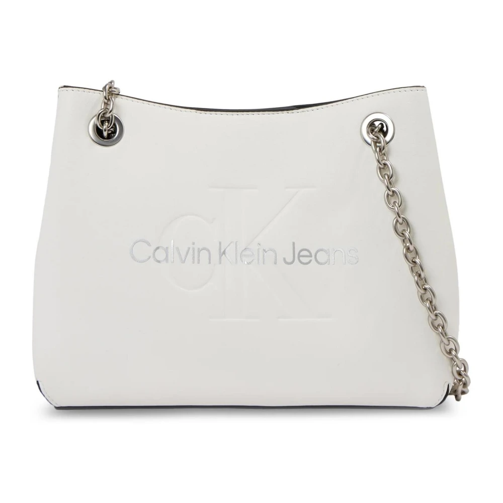 Calvin Klein Jeans Stijlvolle witte schoudertas van polyurethaan White Dames
