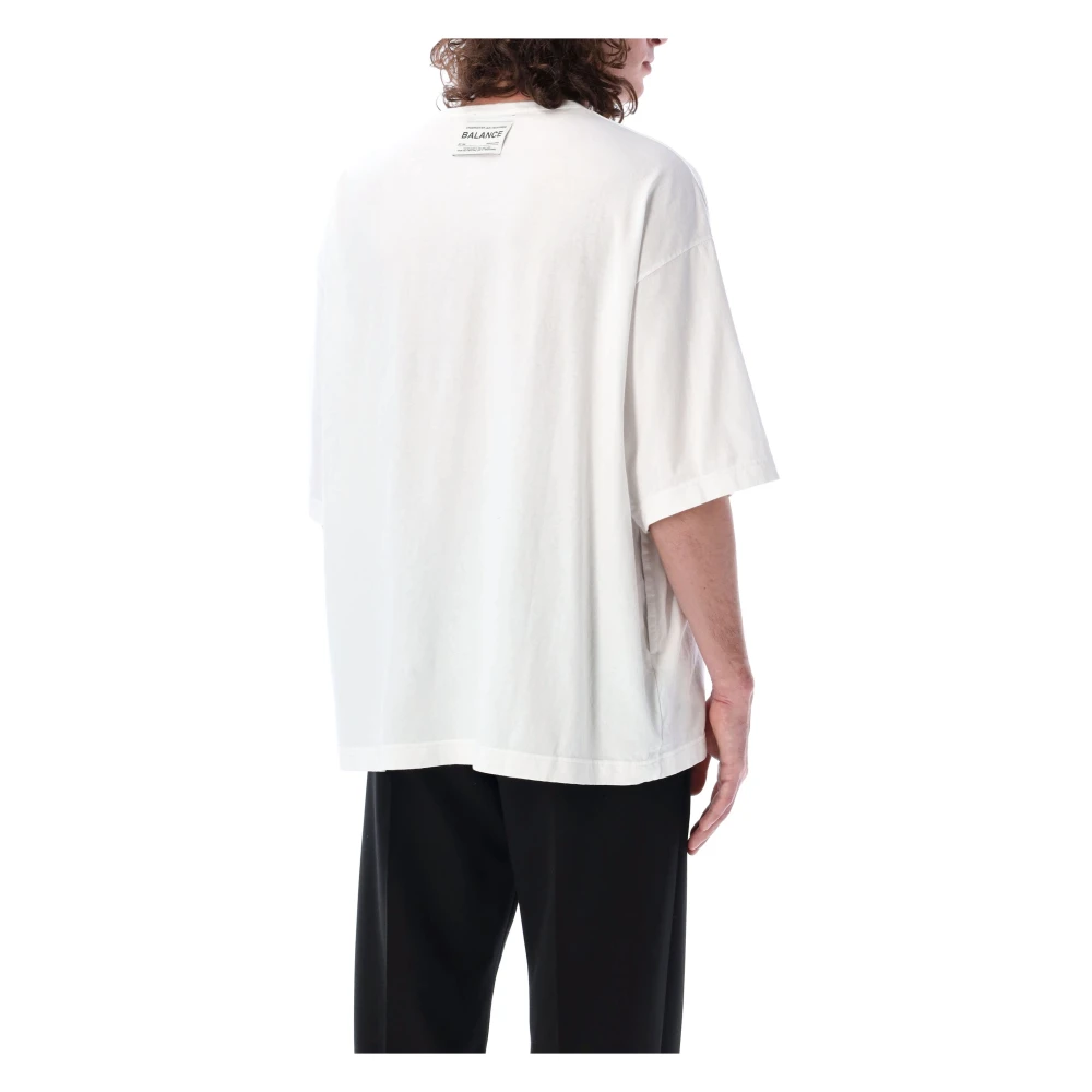 Undercover Witte Labels Tee Crew-neck T-shirt White Heren