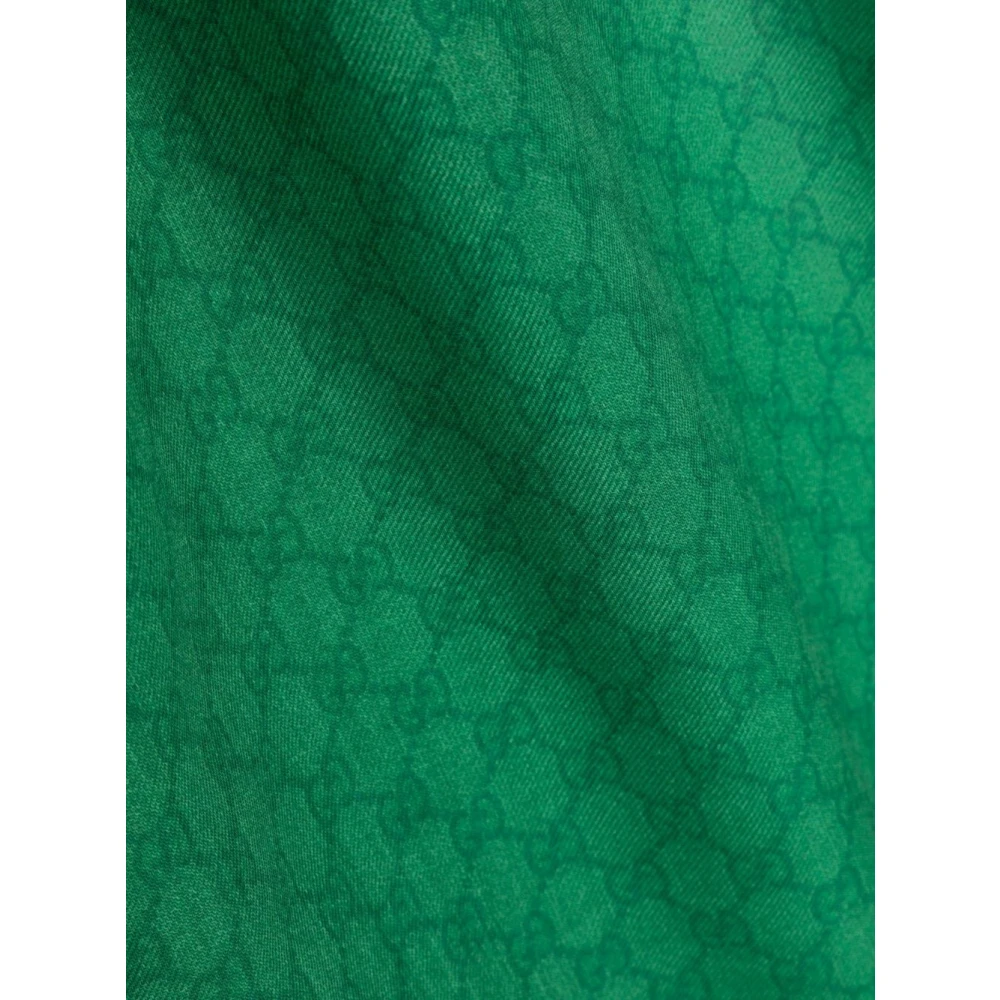 Gucci Groene Wollen Sjaal met Interlocking-G Logo Green Heren