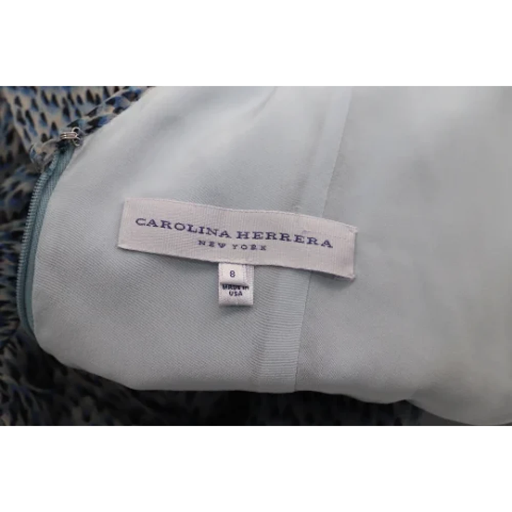 Carolina Herrera Pre-owned Silk dresses Blue Dames