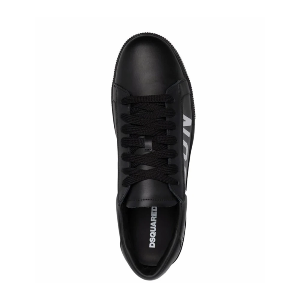 Dsquared2 Leren sneakers met zijlogo detail Black Heren