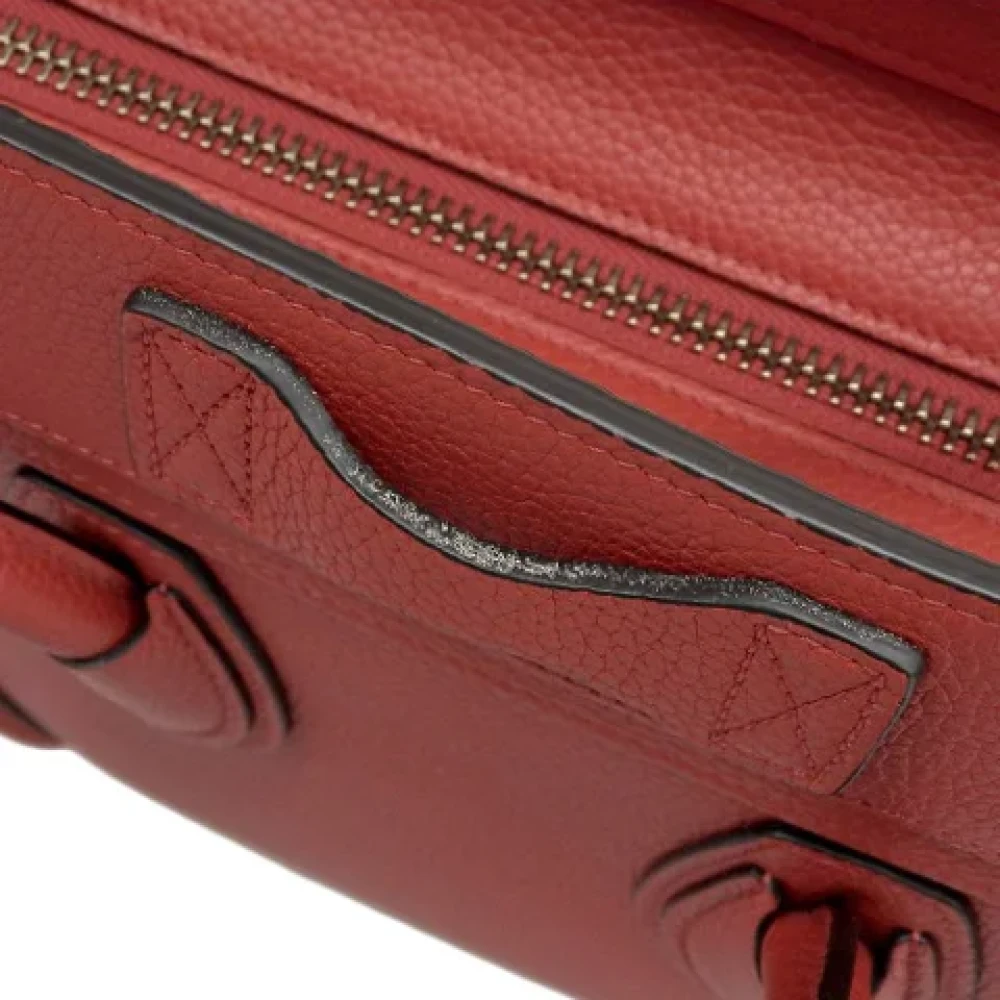 Celine Vintage Pre-owned Leather handbags Red Dames