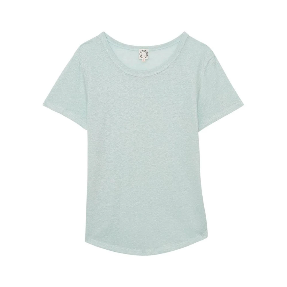 Ines De La Fressange Paris Lison T-shirt in turquoise linnen Green Dames