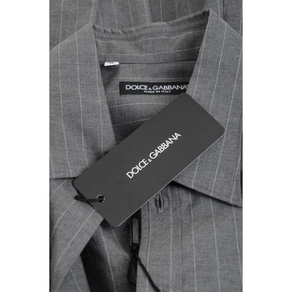 Dolce & Gabbana Gestreept overhemd met lange mouwen voor heren Gray Heren