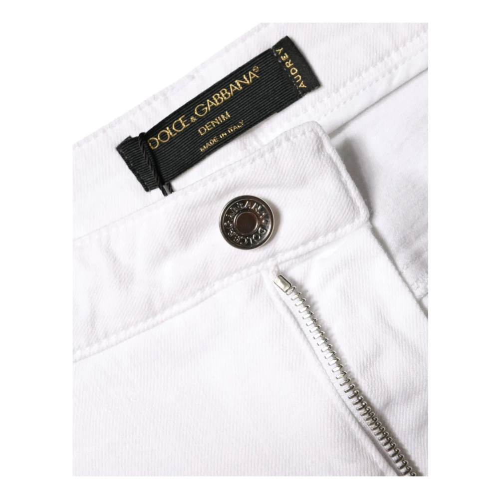 Dolce & Gabbana Witte Skinny Jeans met Logodetails White Dames
