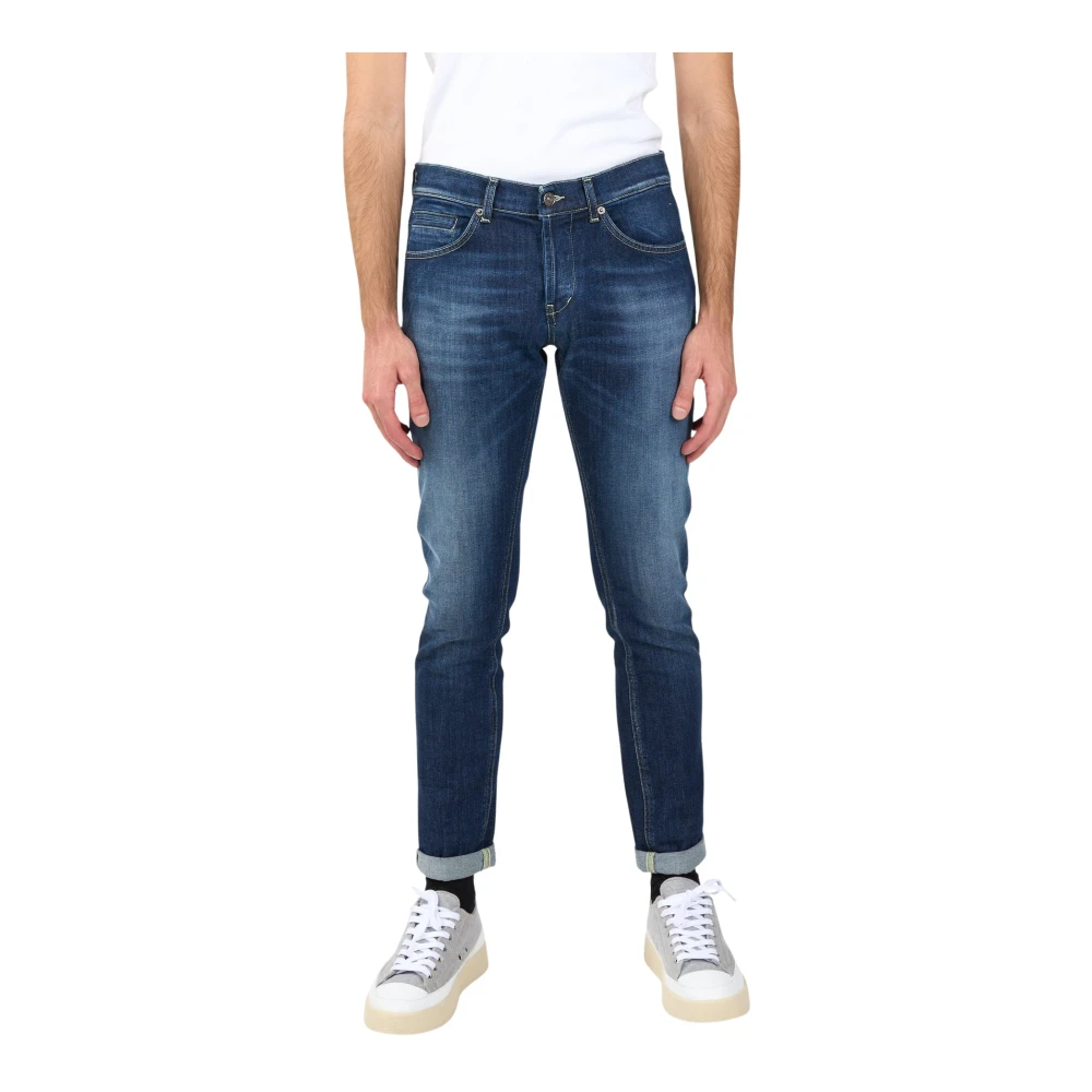 Dondup Skinny Fit Gebruikte Jeans met Metalen Logo Blue Heren