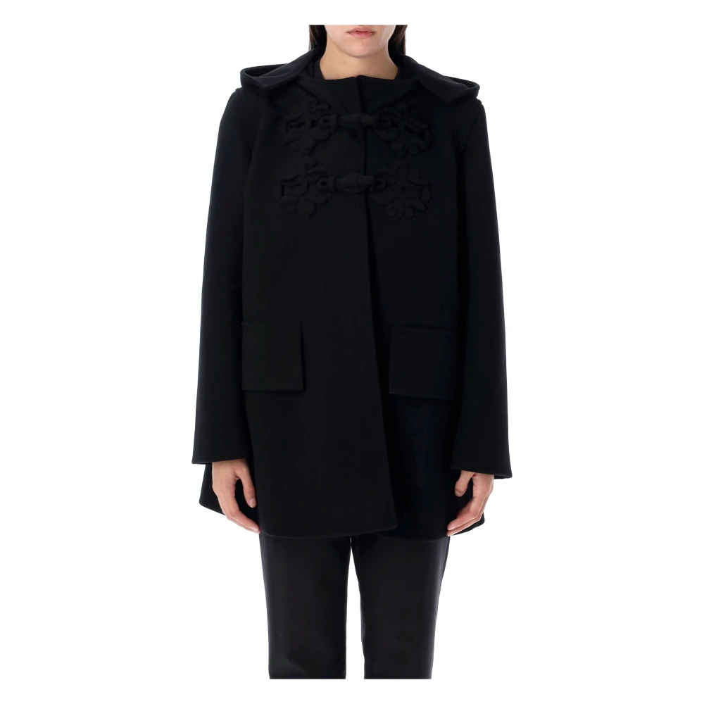 Valentino Garavani Altorilievo Duffle Coat Buitenkleding Black Dames
