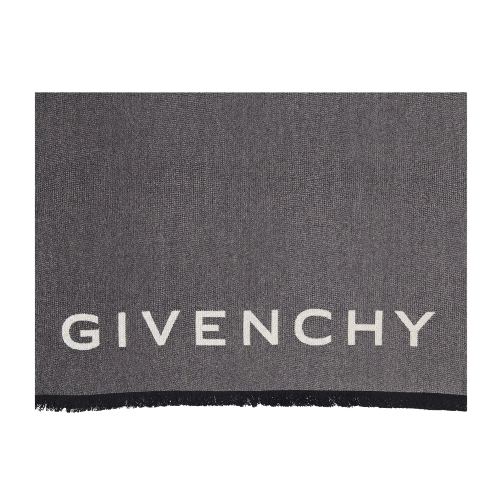 Givenchy Bicolor Wollen Sjaal Herfst-Winter 2024 Gray Unisex