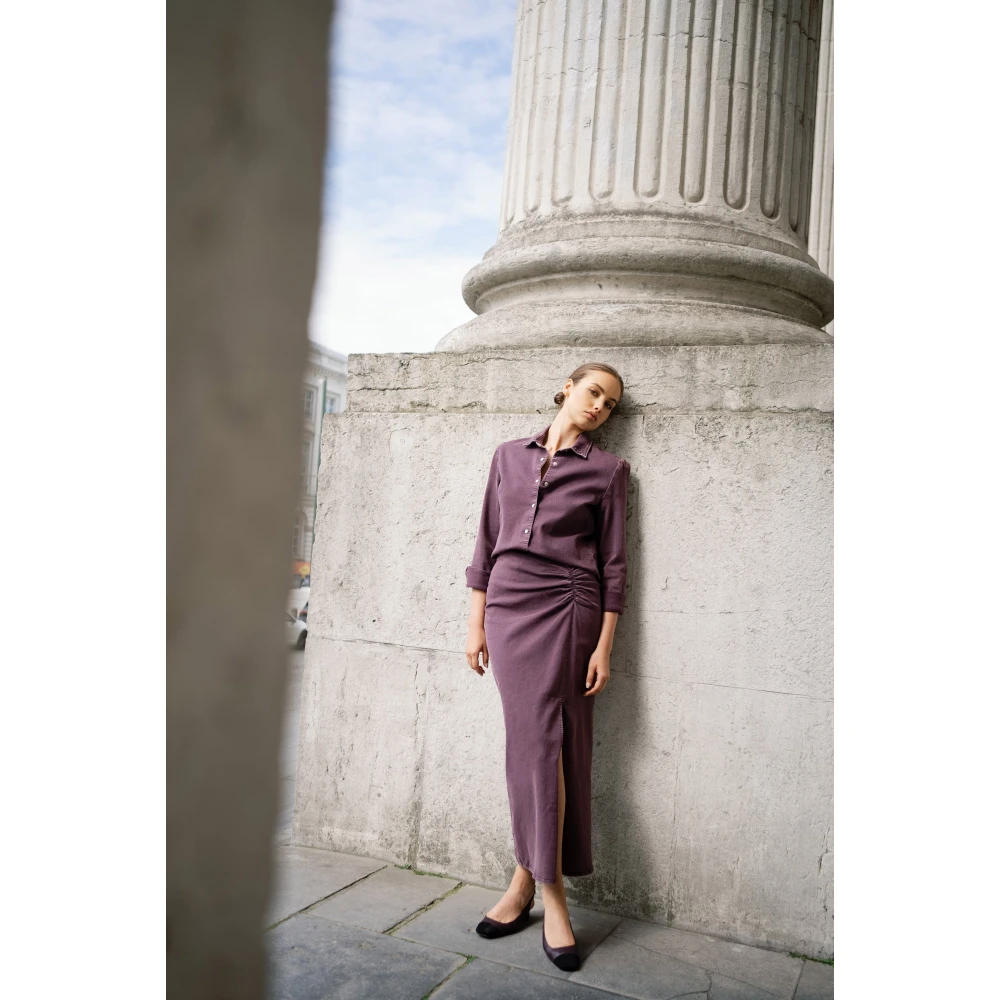 March23 Jeansrok met hoge taille Purple Dames