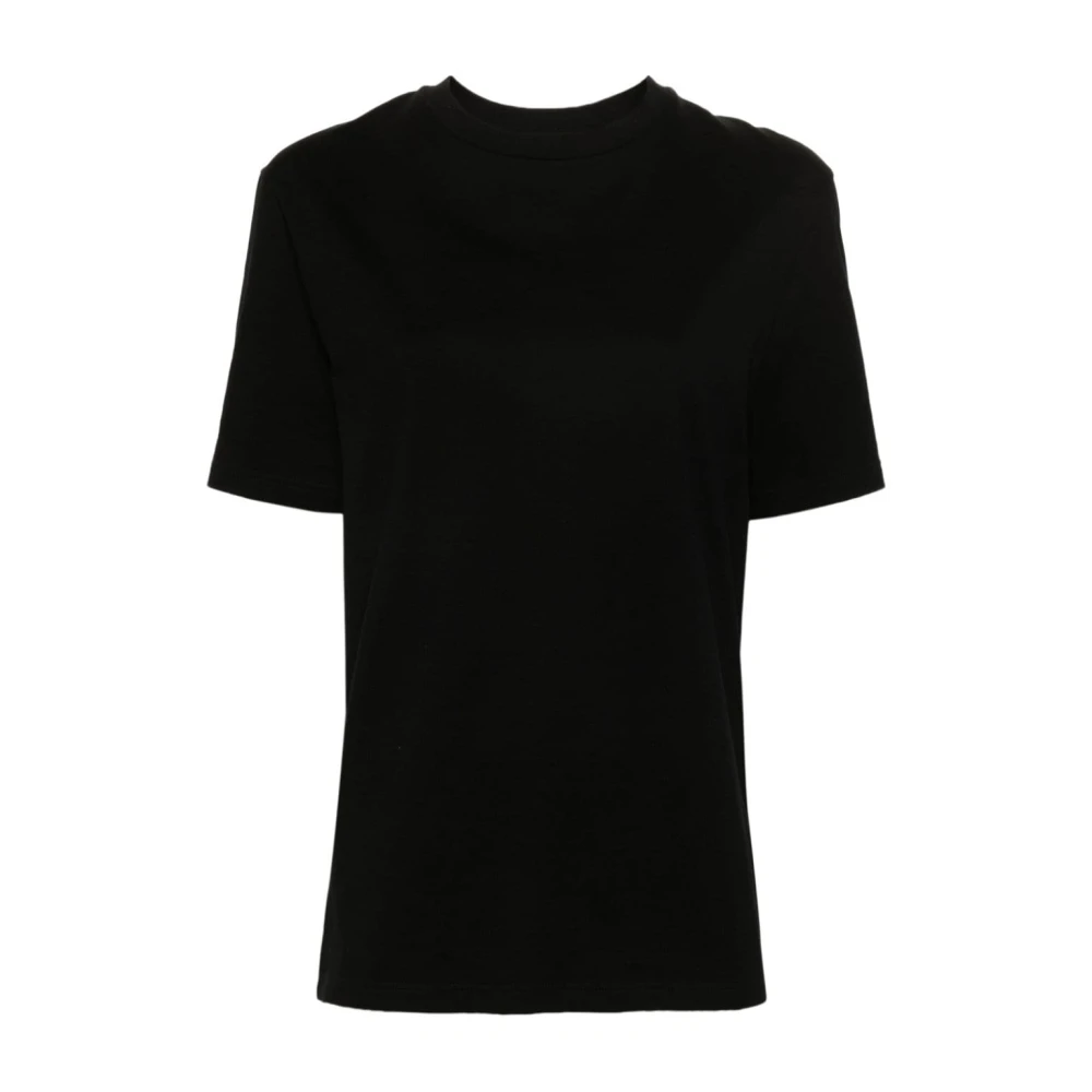 Jil Sander Zwart Katoenen Klassiek T-shirt Vrouwen Black Dames