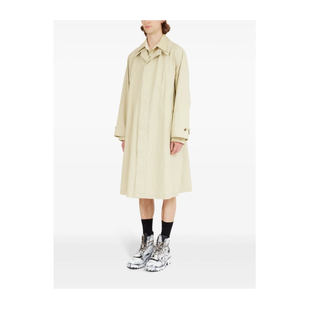 Maison Margiela Beige Katoenen Trenchcoat met Overhemdvoering Beige Heren