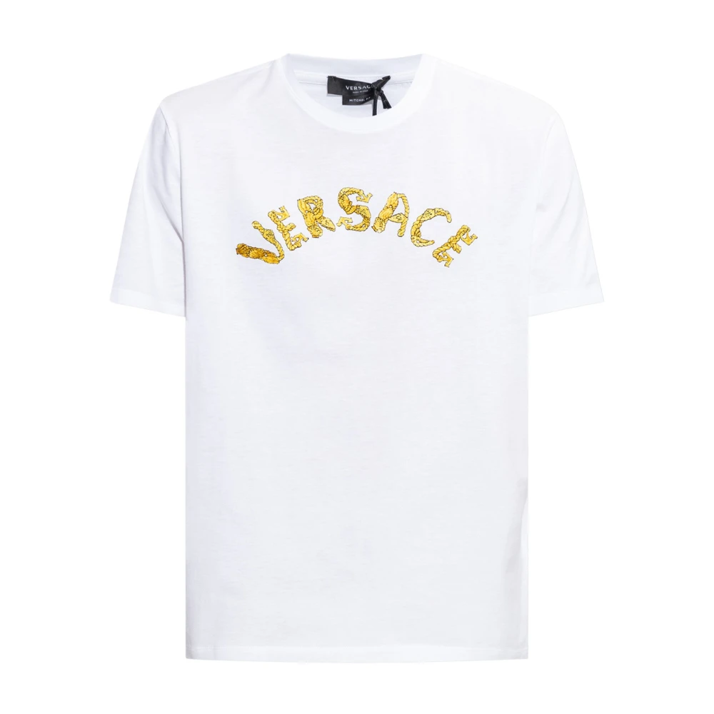Versace T-shirt med logotyp White, Herr