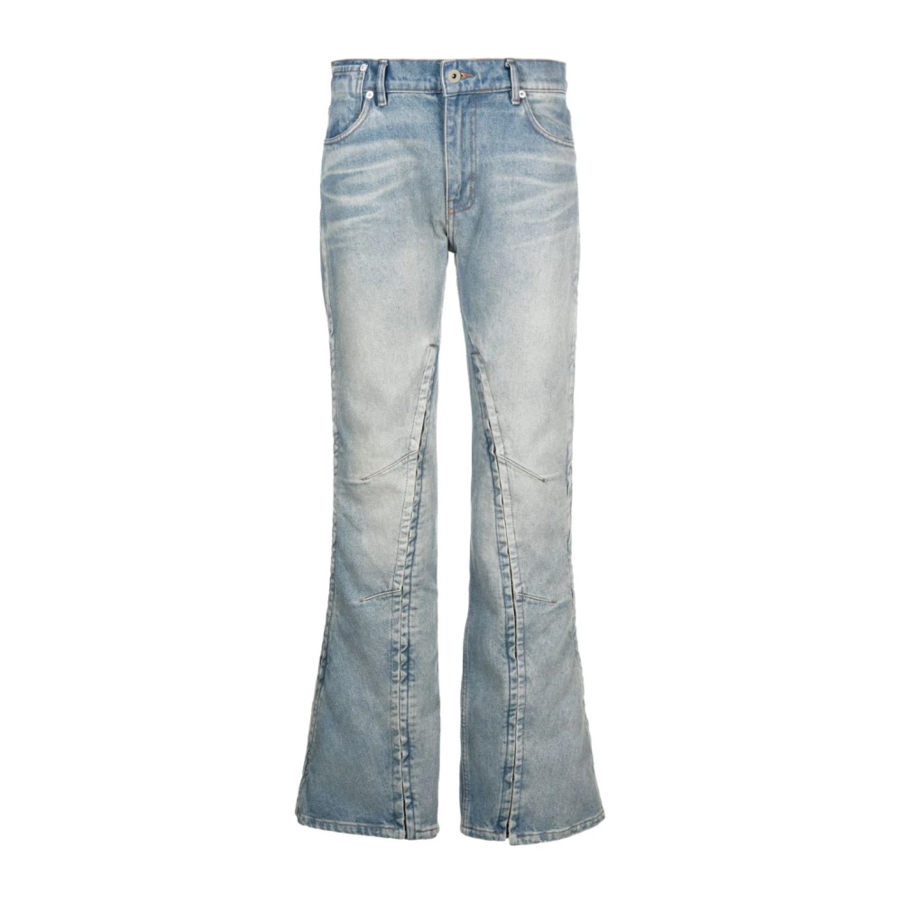 Y Project Flared Straight-Leg Denim Jeans Blue Dames