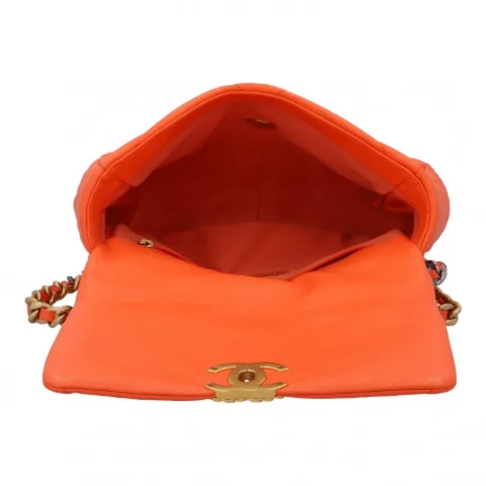 Chanel Vintage Pre-owned Leather crossbody-bags Orange Dames