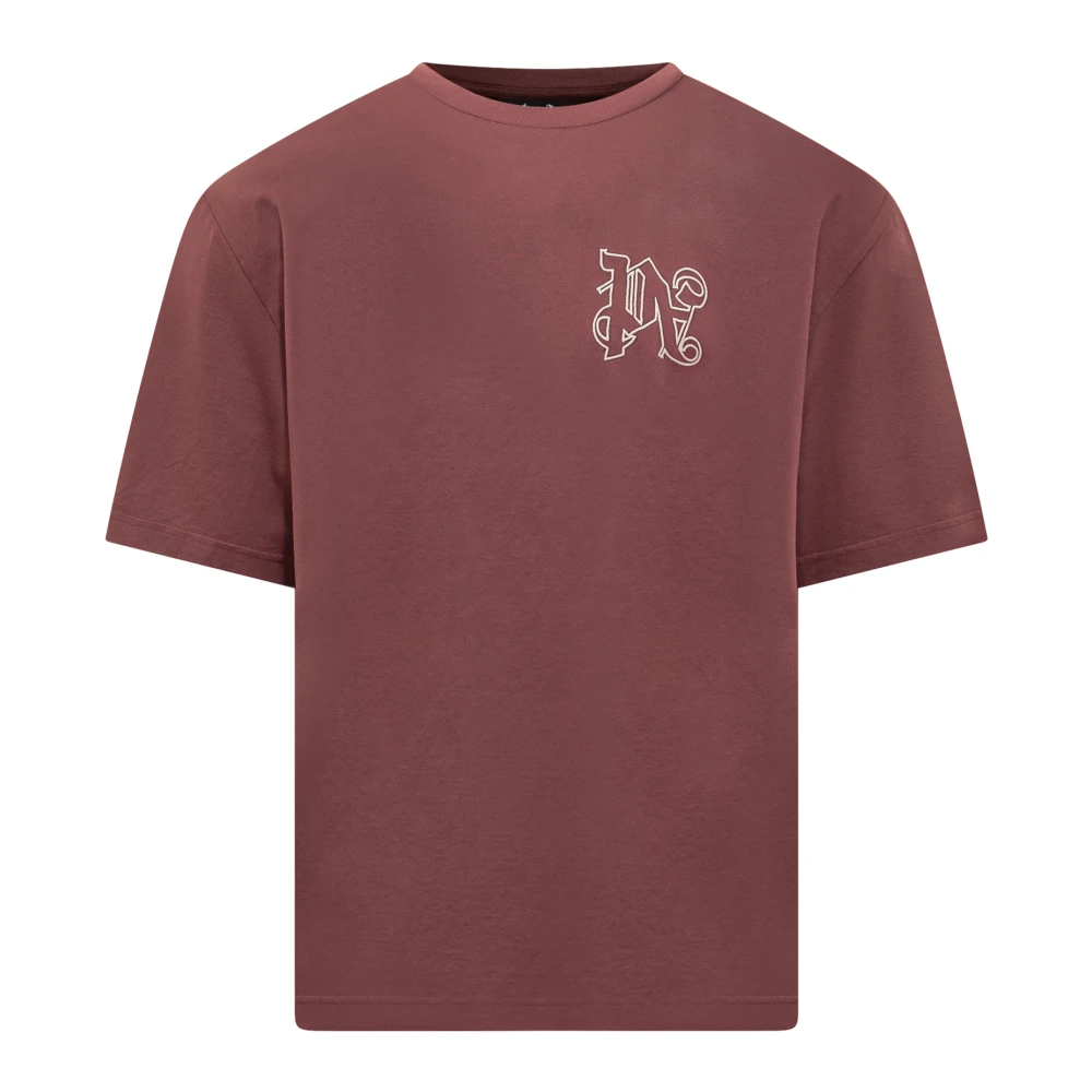 Palm Angels Rode Monogram Logo T-shirt Brown Heren