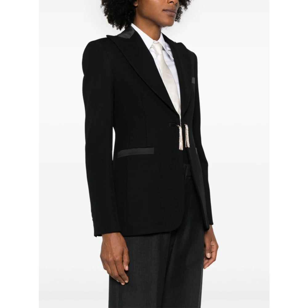 Max Mara Elegante Wol Single-Breasted Zwarte Jas Black Dames