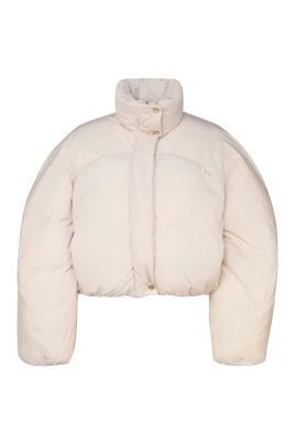 Beige Vadderad Duntäcke Kappa