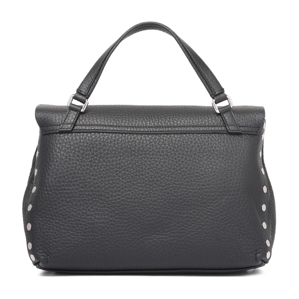 Zanellato Zwarte leren schoudertas Black Dames