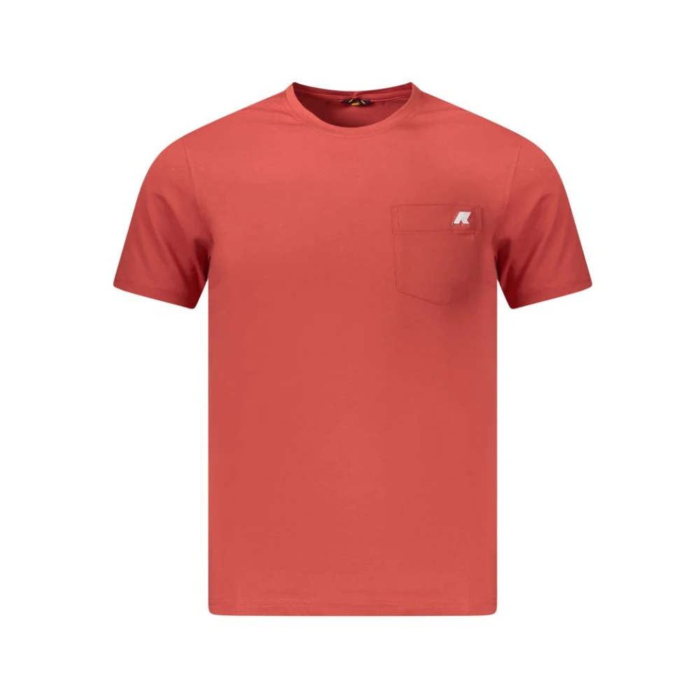 K-Way Men's Red Cotton T-Shirt With Pocket