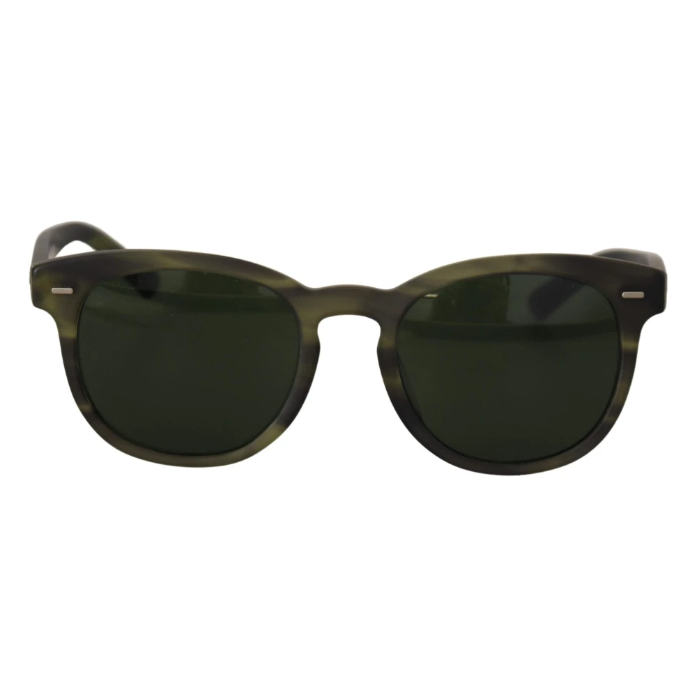 Dolce & Gabbana Green Havana Frame Green Lens Unisex Sunglasses Grön Dam