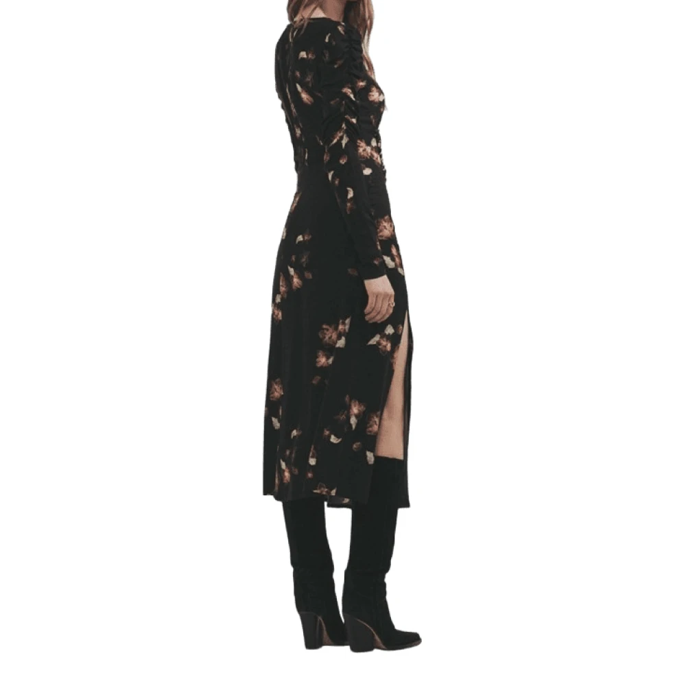Mar De Margaritas Zwarte bloemen Chloe jurk Multicolor Dames