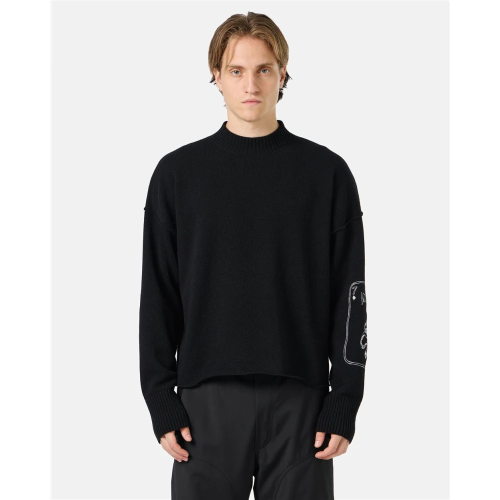 Iceberg Geborduurde Logo Crew-neck Sweater Black Heren