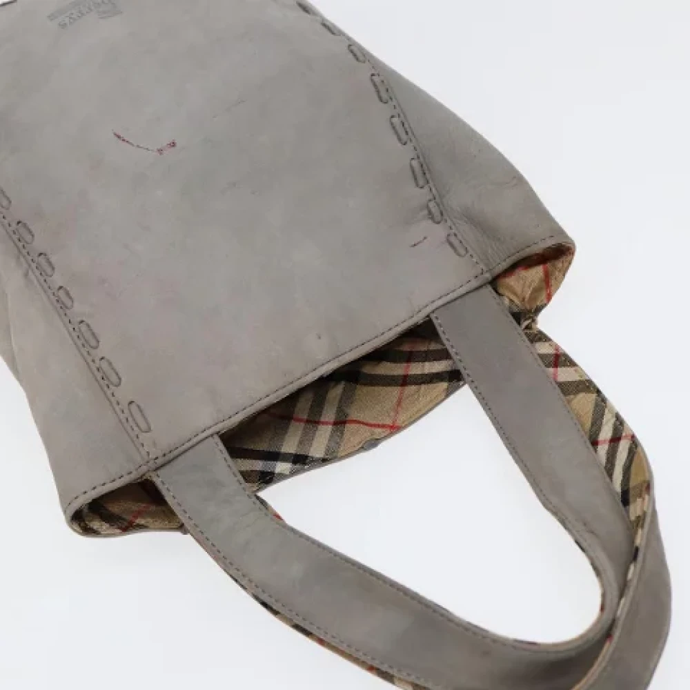 Burberry Vintage Pre-owned Leather handbags Gray Dames